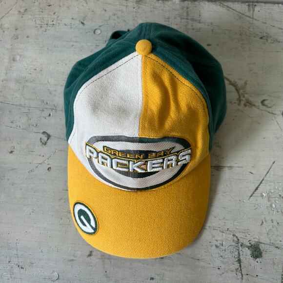 Vintage NFL Green Bay Packers color block embroidered football 90s Y2K hat - Picture 3 of 15